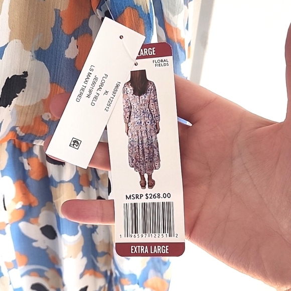 NWT Joie Chiffon Floral Maxi High low Dress size XL - Picture 7 of 11